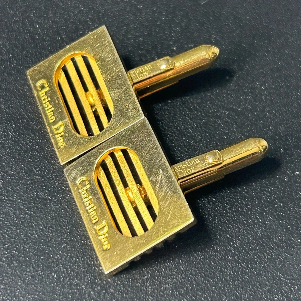 Vintage Christian Dior Gold Tone Cufflinks Set
